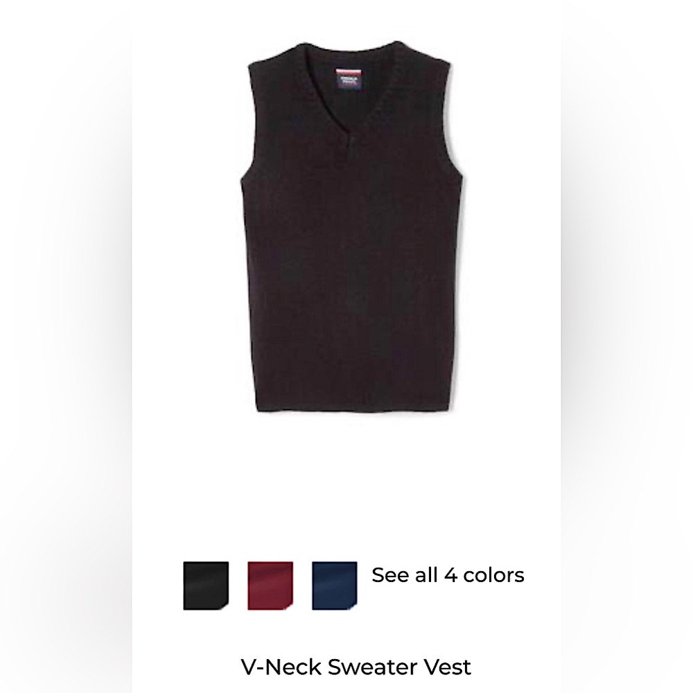 Boys French Toast Black Uniform Sweater Vests - Picture 3 of 3